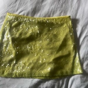 Zara Sparkling Yellow Mini Skirt